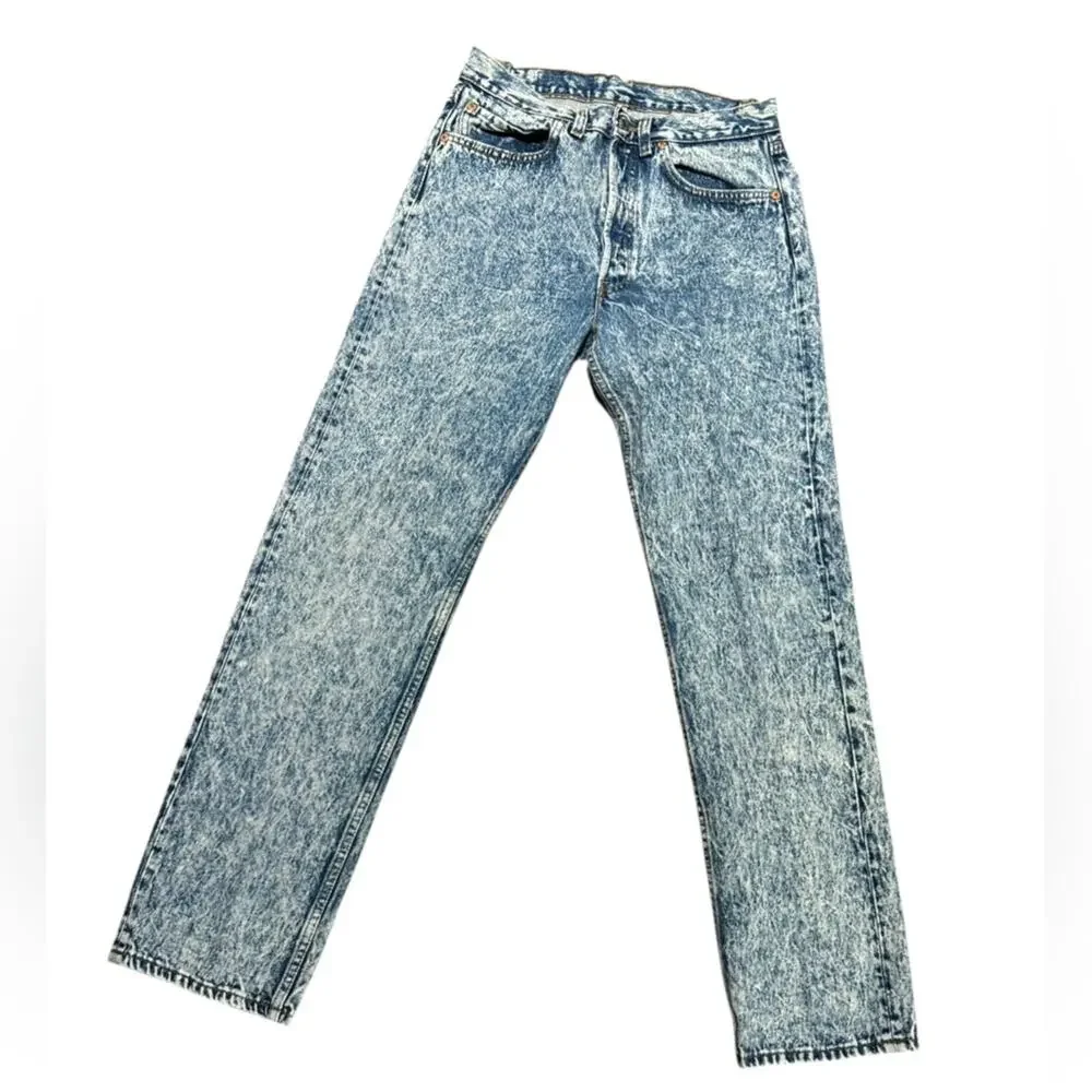 Vintage Acid Washed Levi's Denim Jeans Size 31 x 32 Made in USA